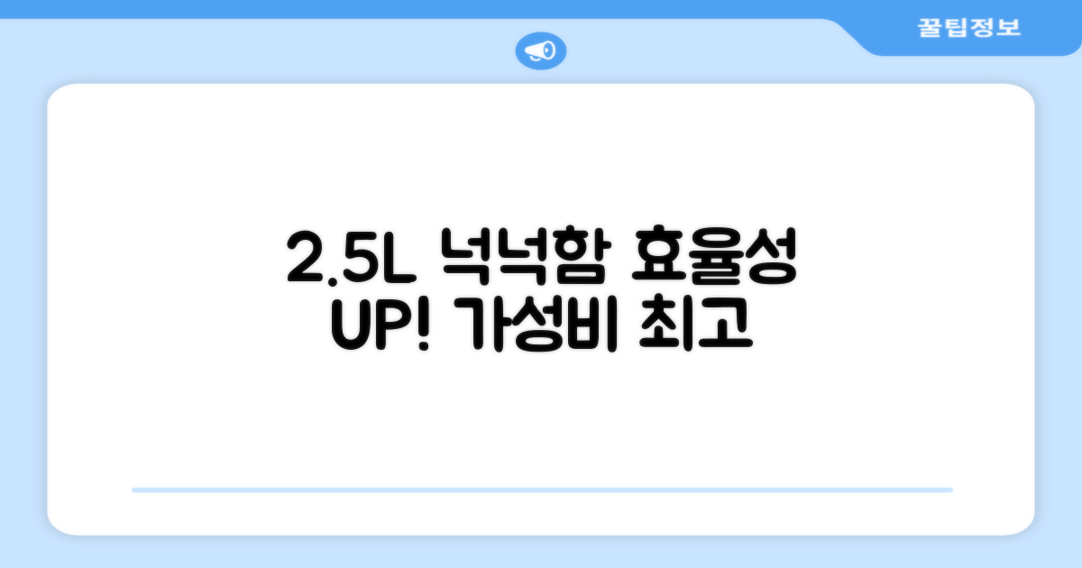 2.5L 용량, 넉넉함과 효율성