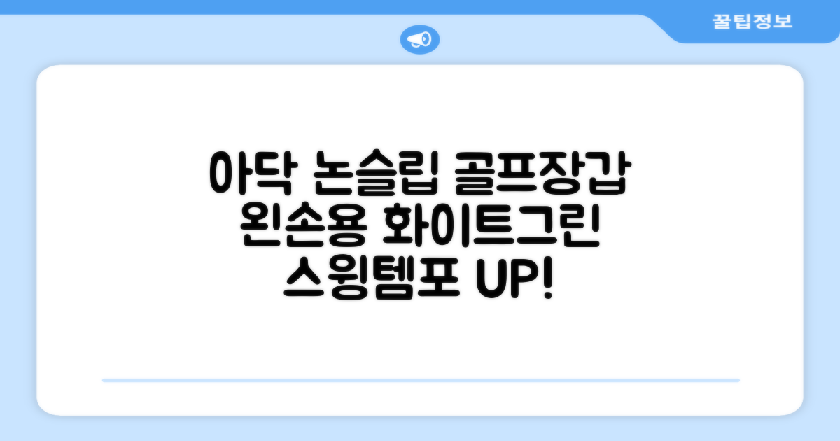 아닥 남성용 스윙템포칩 논슬립 골프장갑 논슬립 골프장갑 왼손용, 화이트 + 그린, 1개 추천 리뷰