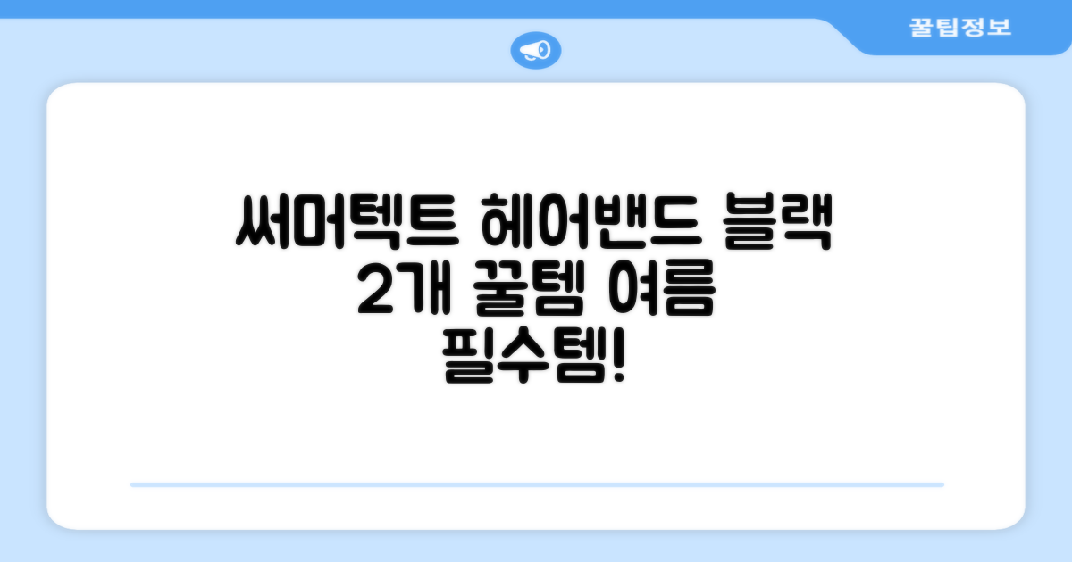 써머텍트 기능성 헤어밴드, 블랙, 2개 추천 리뷰