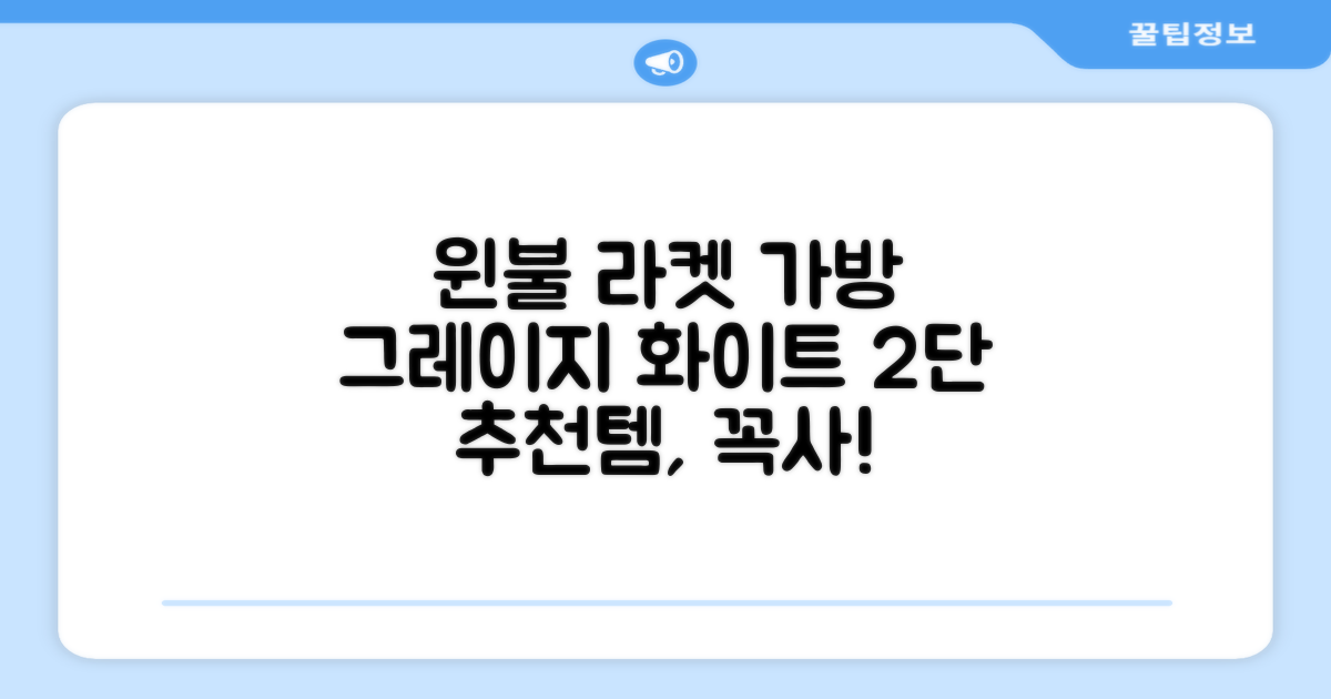 윈불 2단 배드민턴 테니스 라켓 가방, 그레이지 화이트, 1개 추천 리뷰