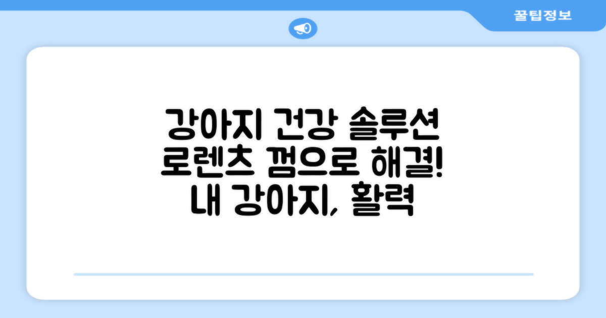 로렌츠 껌, 강아지 건강 솔루션 제시