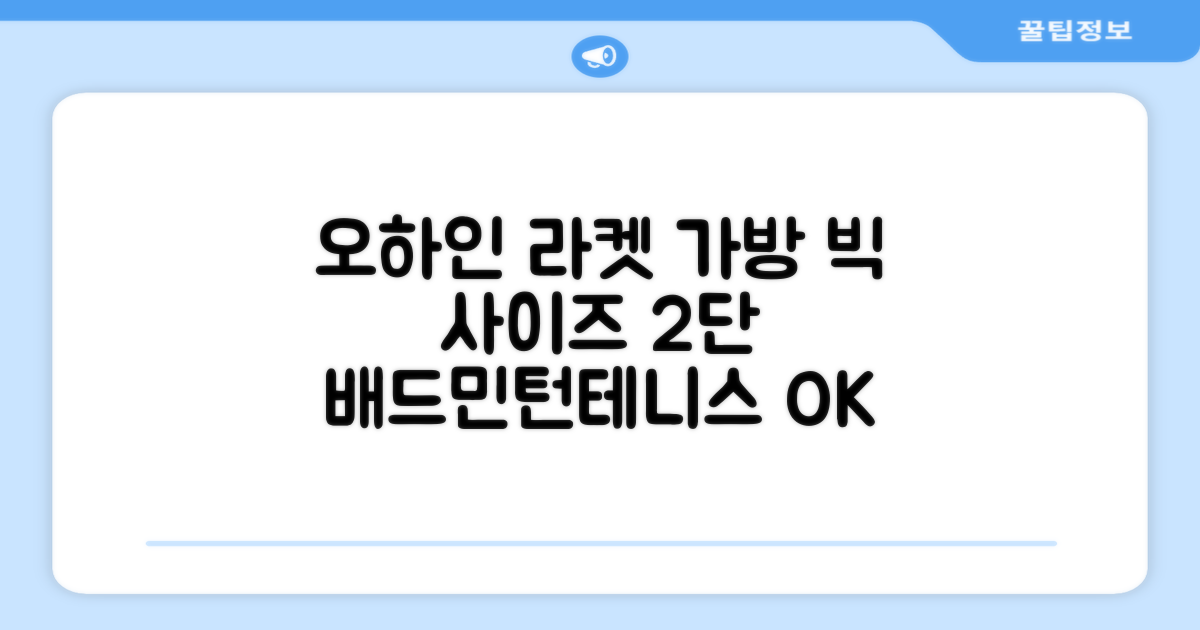오하인 배드민턴 테니스 스쿼시 2단 대용량 라켓 가방, 블랙, 1개 추천 리뷰