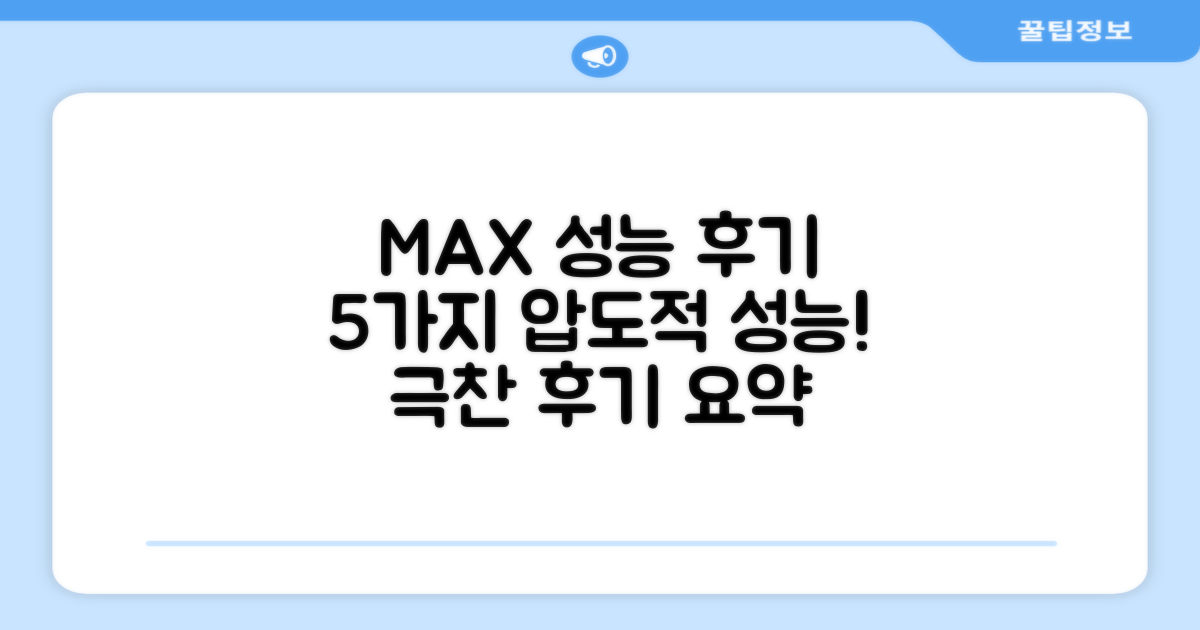 MAX 성능, 5가지 후기 요약
