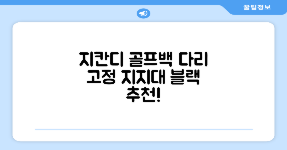 지칸디 골프 스탠드백 레그홀더 다리고정 바닥 지지대, 블랙 추천 리뷰