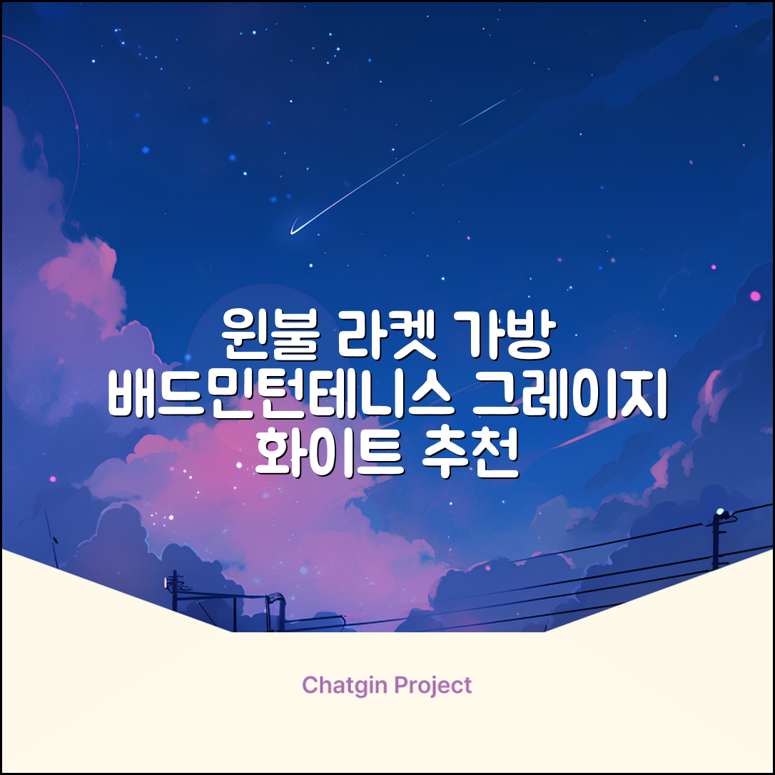 윈불 2단 배드민턴 테니스 라켓 가방, 그레이지 화이트, 1개 추천 리뷰