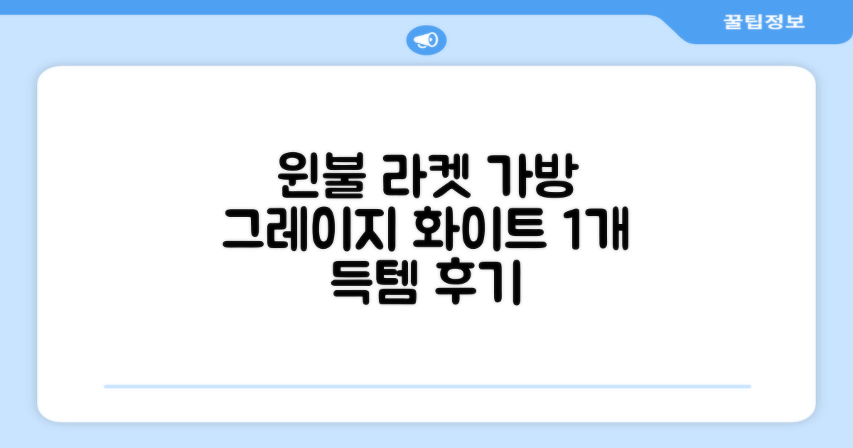 윈불 2단 배드민턴 테니스 라켓 가방, 그레이지 화이트, 1개 추천 리뷰