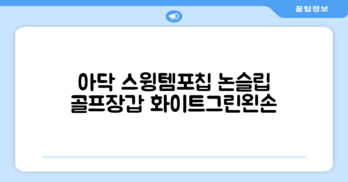 아닥 남성용 스윙템포칩 논슬립 골프장갑 왼손용, 화이트 + 그린, 1개 추천 리뷰