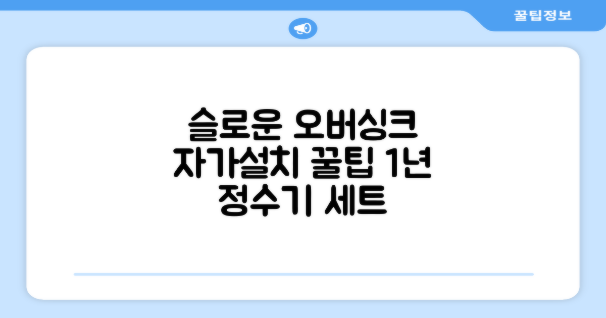 슬로운 slown 오버싱크 정수기 핸디형 1년 세트 자가설치 추천 리뷰