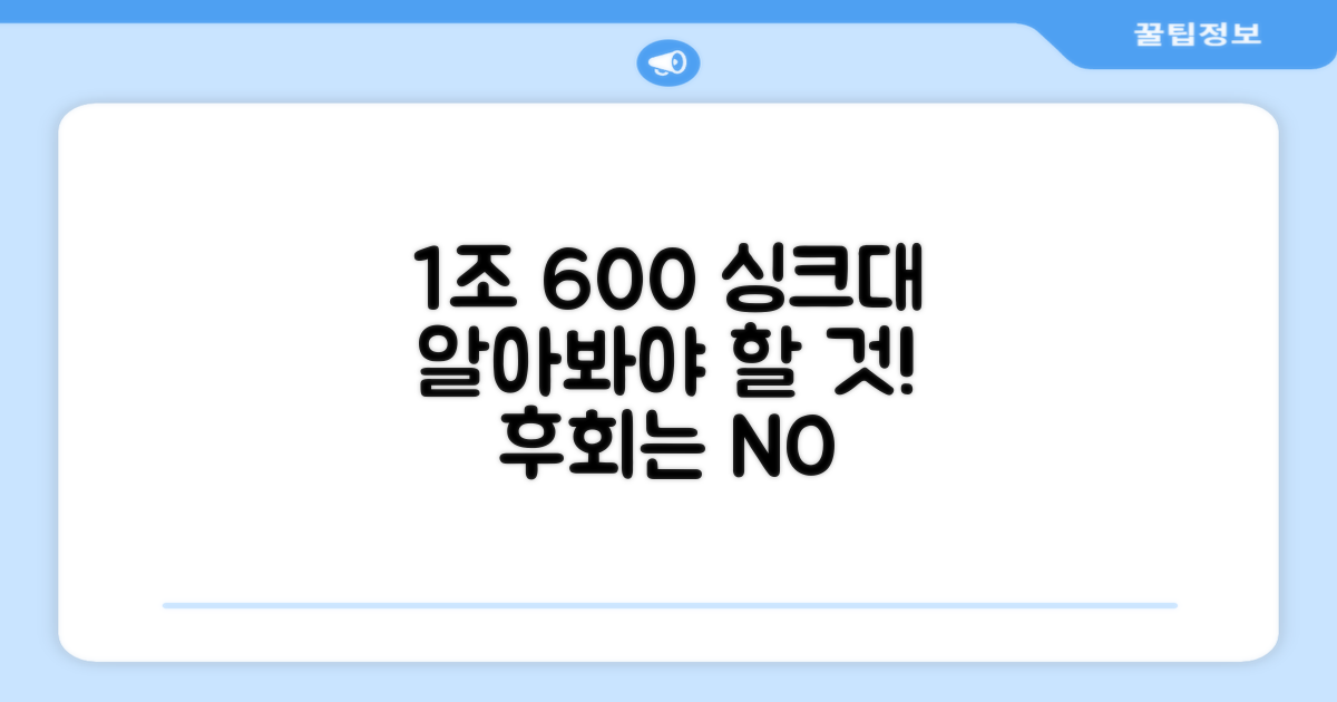 1조 600 싱크대, 제대로 알아보세요!