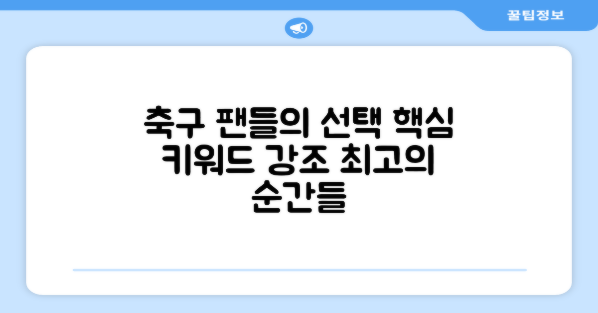 축구 팬들의 선택