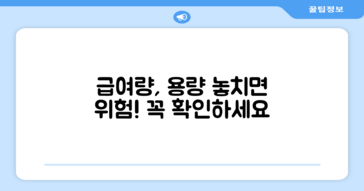 급여량, 용량, 꼭 확인하세요